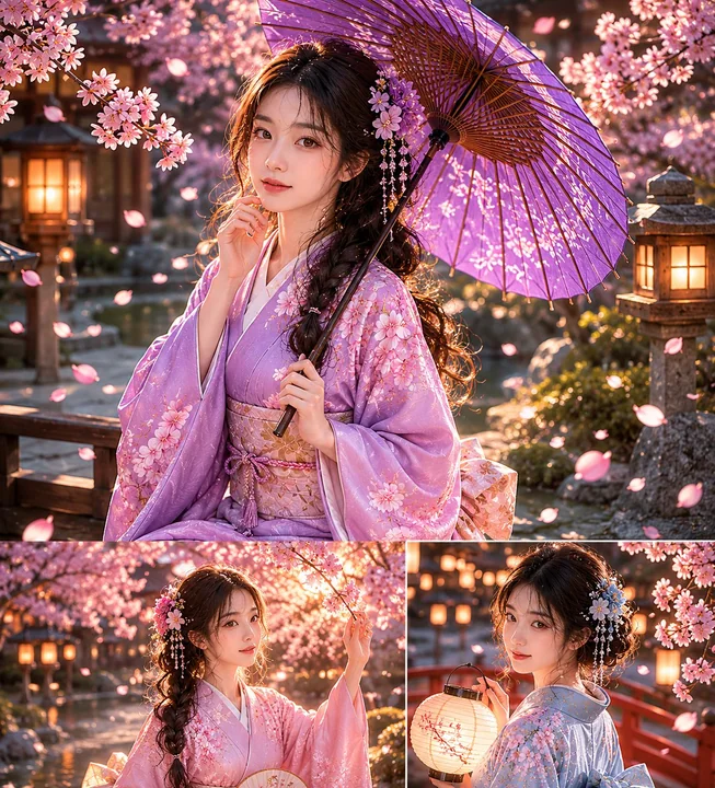 Photo surréaliste d’un beau gosse hollywoodien et d’une beauté de Kyoto en kimono