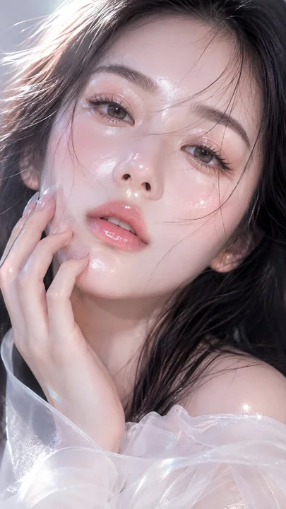 Crystal dewdrop ultra-close-up beauty portrait