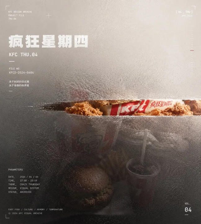 疯狂星期四 KFC 压花玻璃质感作品集封面