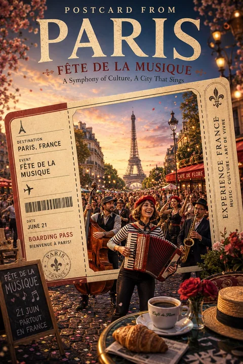 Affiche touristique d’expérience culturelle 3D de carte d’embarquement