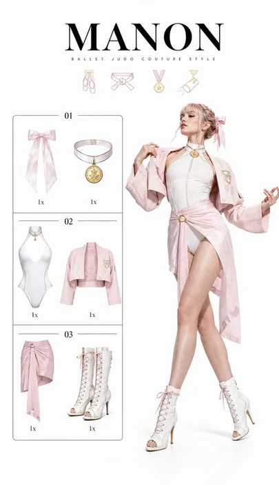 Manon fashion ballet judo-style cosplay outfit