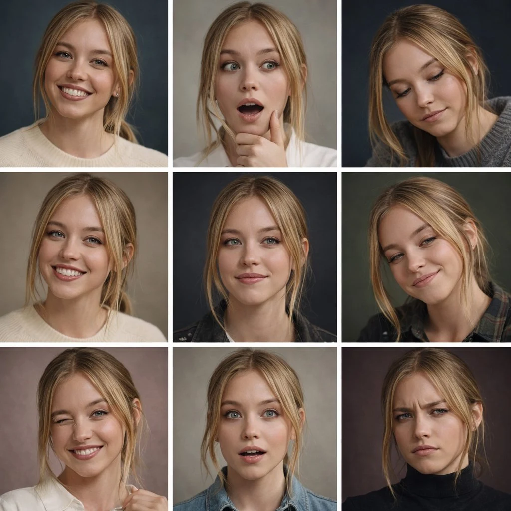 九宫格少女情绪肖像