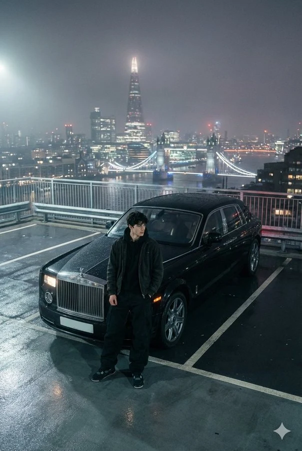 伦敦夜雾劳斯莱斯潮男