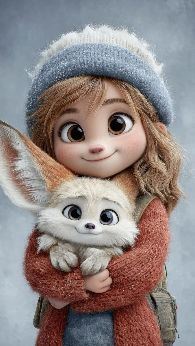 秋日童话少女与萌狐