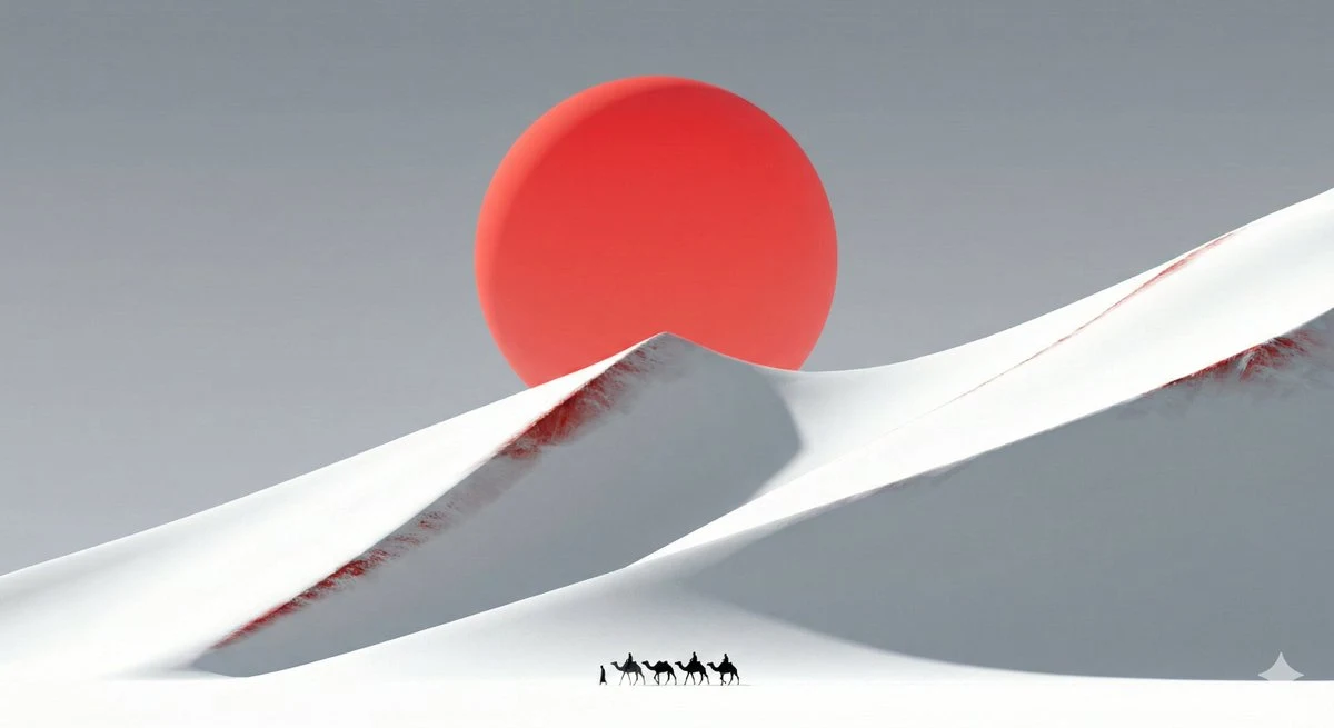 极简红日沙漠幻境