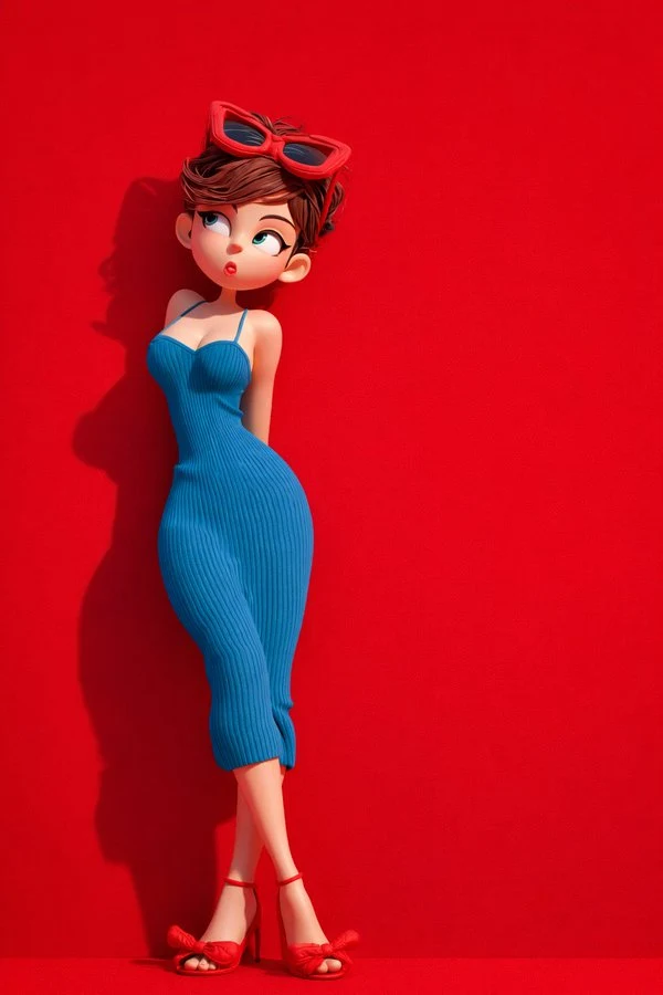 红蓝撞色高跟诱惑