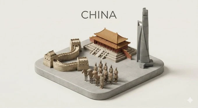 极简地标微景模型