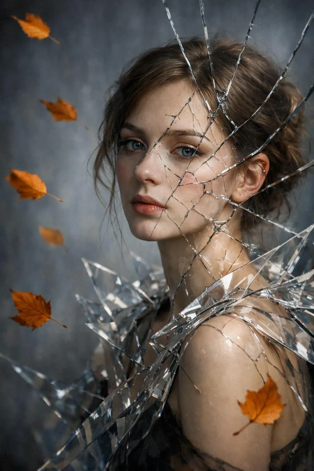 裂镜凝视超现实肖像