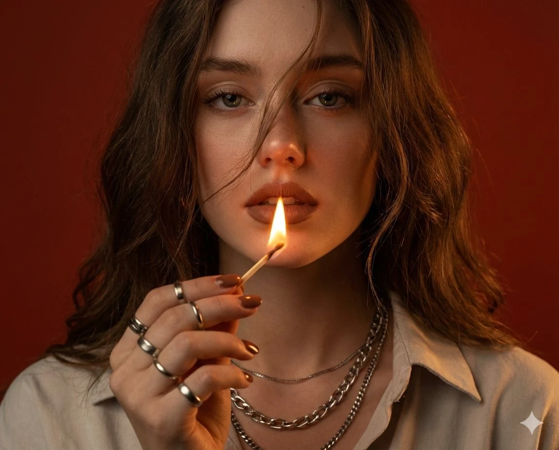 火焰红唇魅影写真