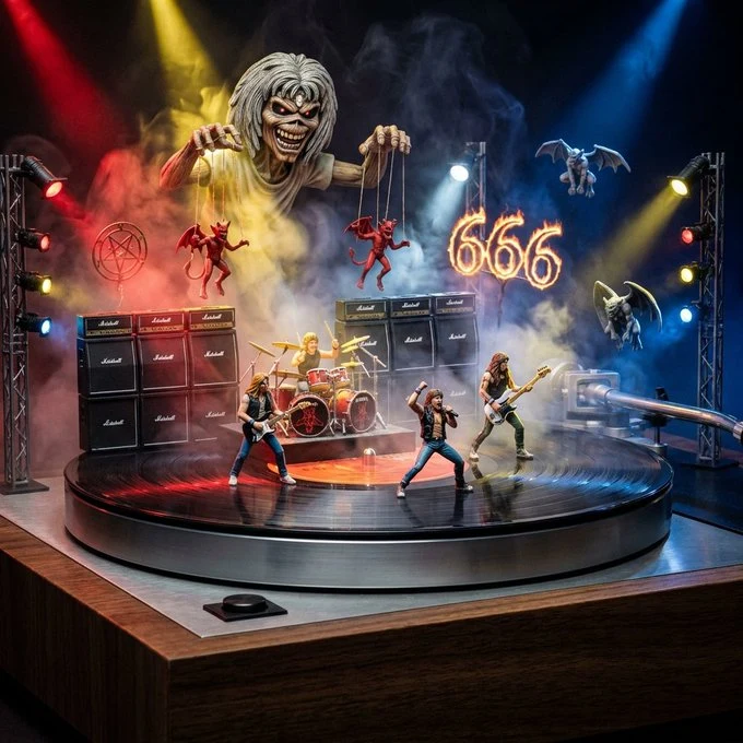 复古唱机上的微缩演唱会