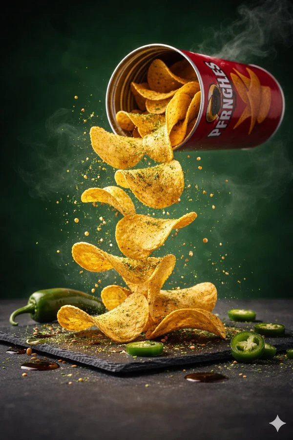 芝士风味薯片产品拍摄图