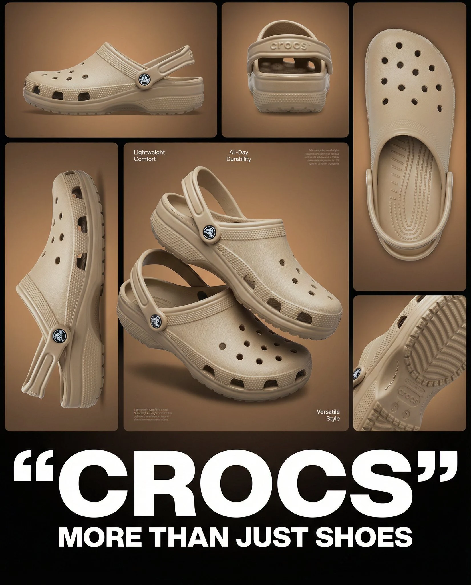 米色Crocs多角海报