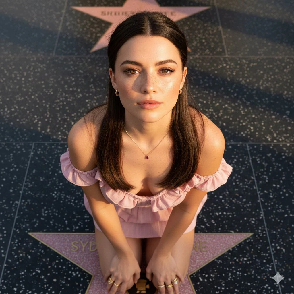 仰视角美人肖像照