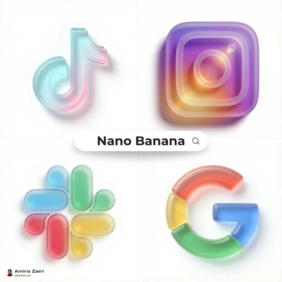 磨砂玻璃质感3D图标