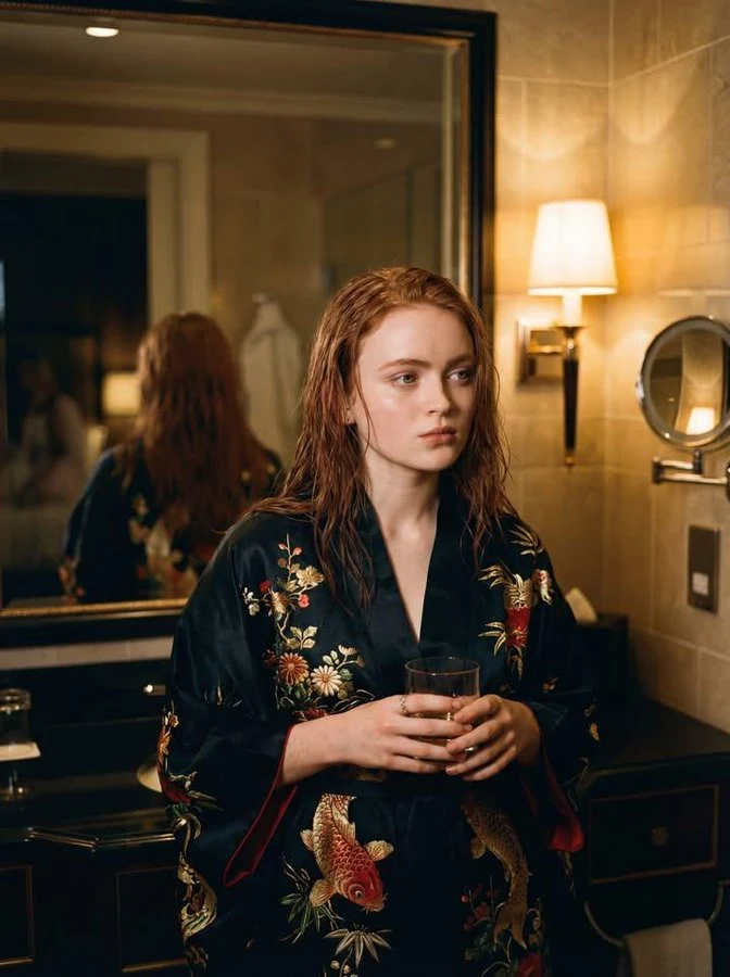 奢华浴室低光肖像