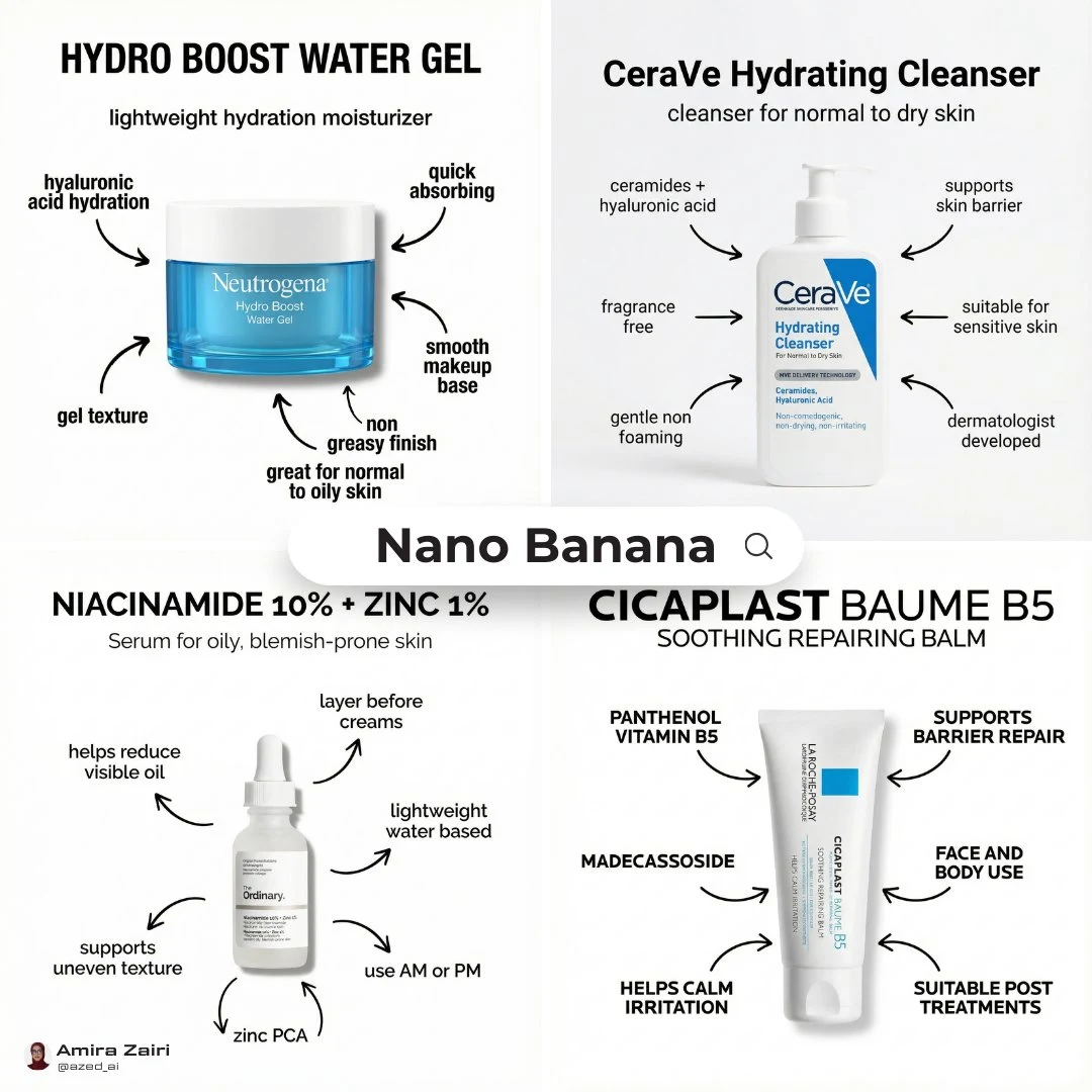 极简护肤产品信息海报