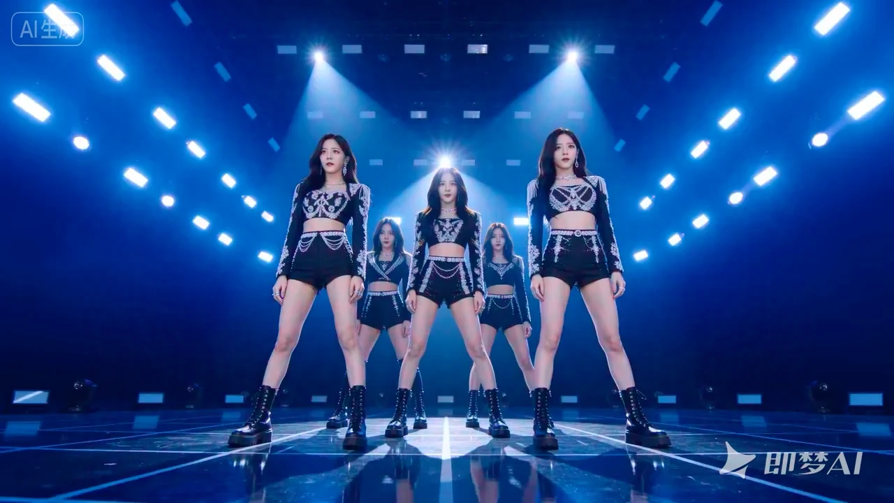 霓虹舞台K女团舞蹈特写