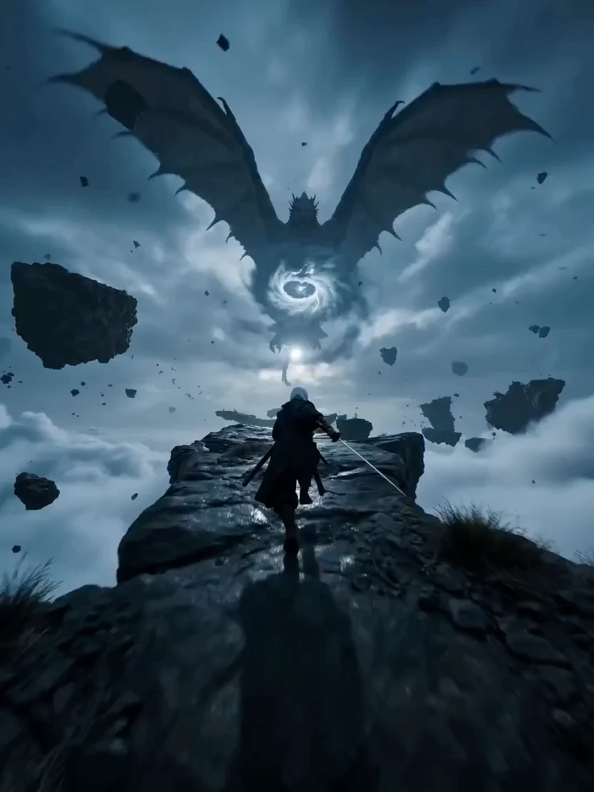 Le ronin maîtrise la foudre dans la bataille décisive contre le géant de la tempête.