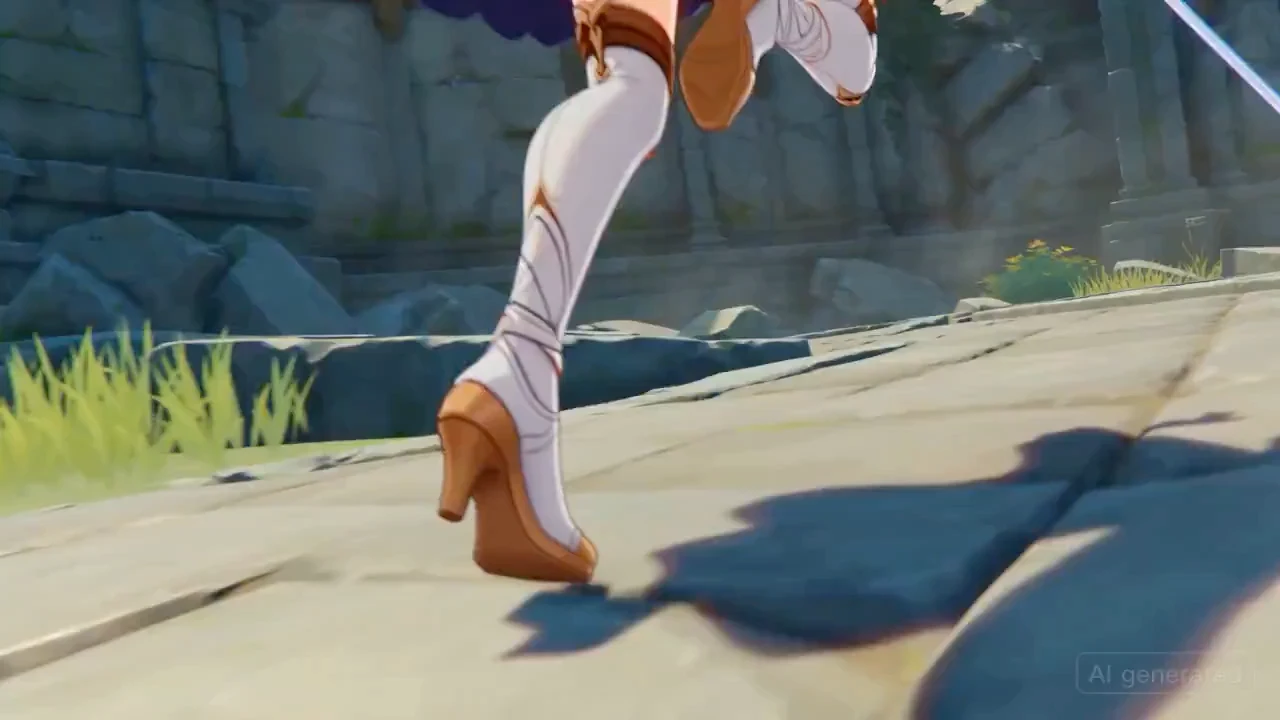 Геншин Импакт Хуаньюй Разрушенный храм Потрясающая техника меча