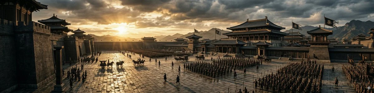 史诗级秦王宫黄昏全景摄影