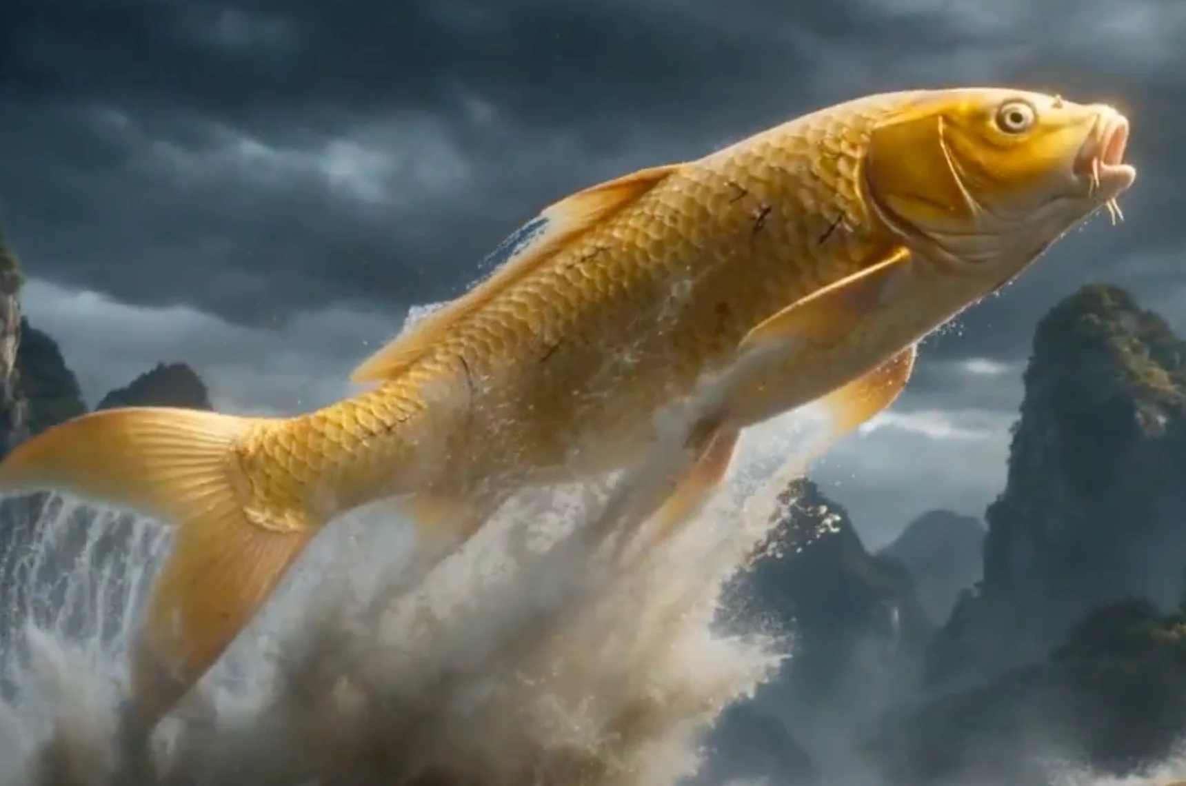 鲤鱼跃龙门极致特效大片