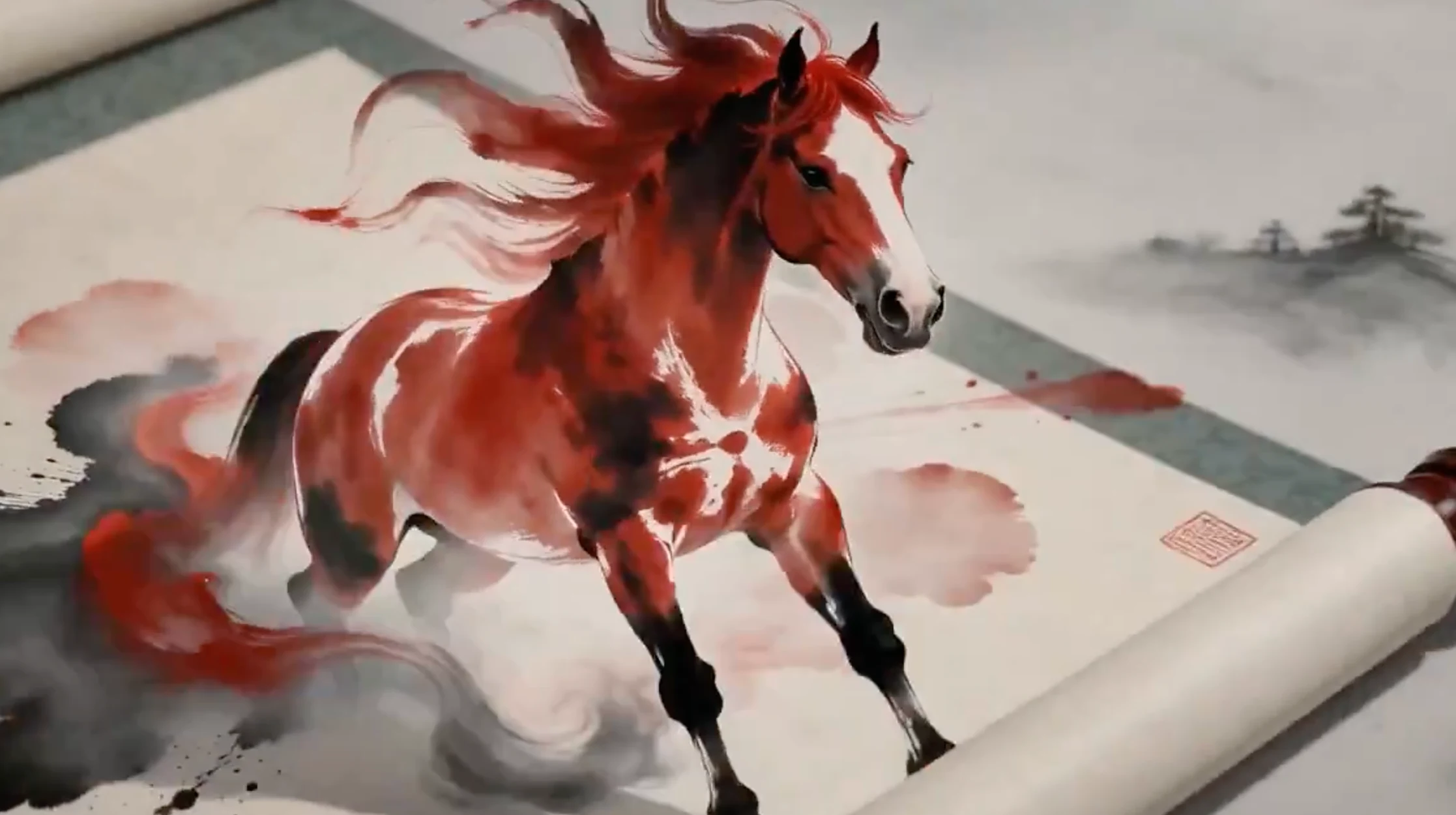 الرسوم المتحركة ثلاثية الأبعاد الشرقيّة بالرسم بالحبر والبركة المزدوجة