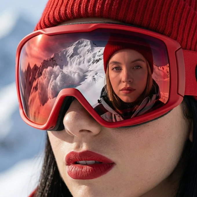 红色滑雪镜映照杜阿黎帕与雪崩奇景