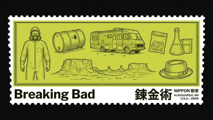 复古电影主题雕刻风格邮票