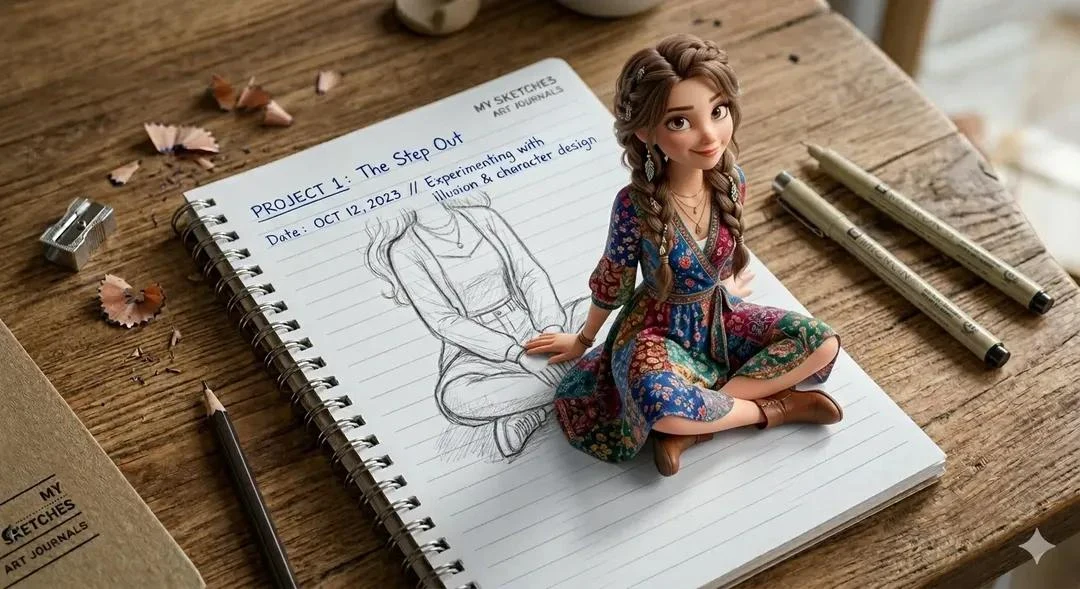 虚实交错：笔记本中跃出的3D少女