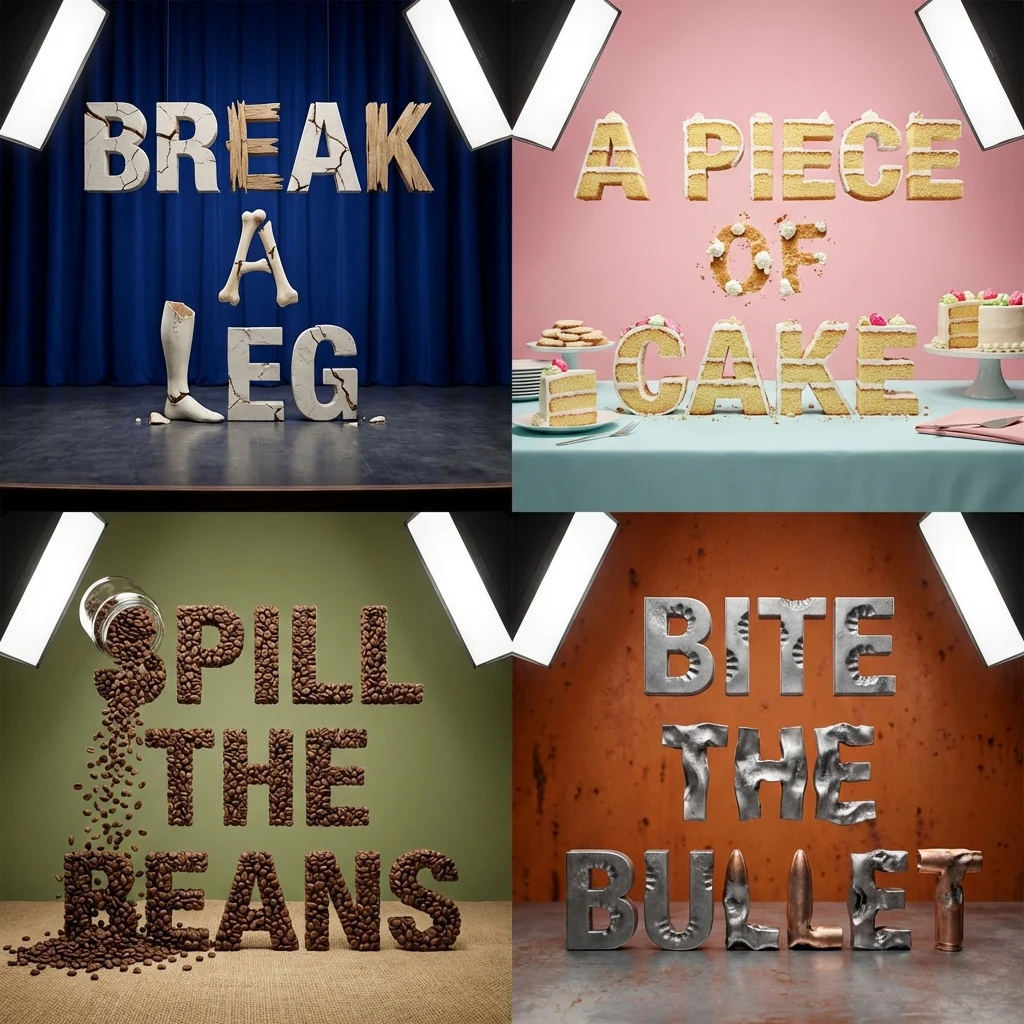 创意短语三维立体材质可视化