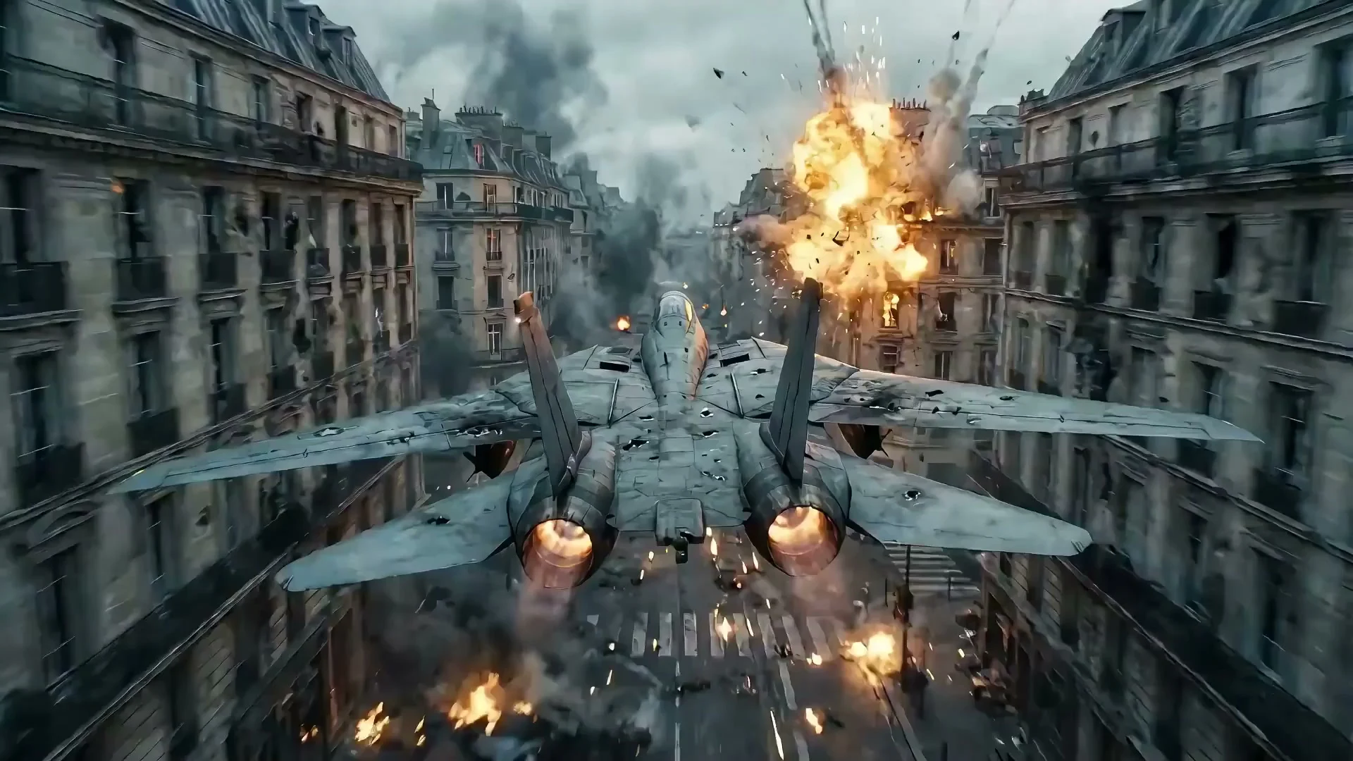 Global Transit: One Continuous Shot at Maximum Speed of the Deformable Fighter Jet