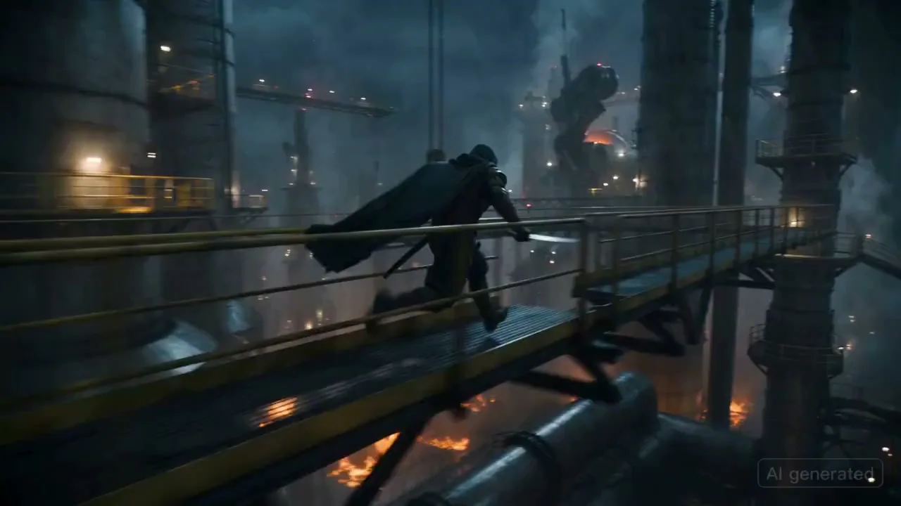 Thunderstorm Refinery Ronin Final Battle with Mechanical Colossus