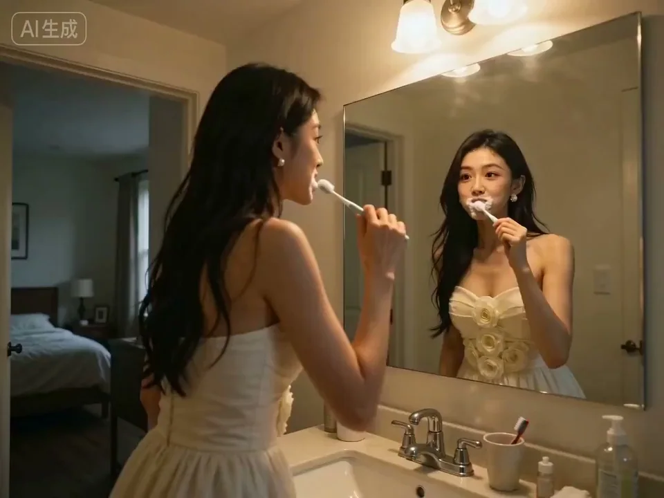 Mirror reflection shows eerie delay and independent consciousness