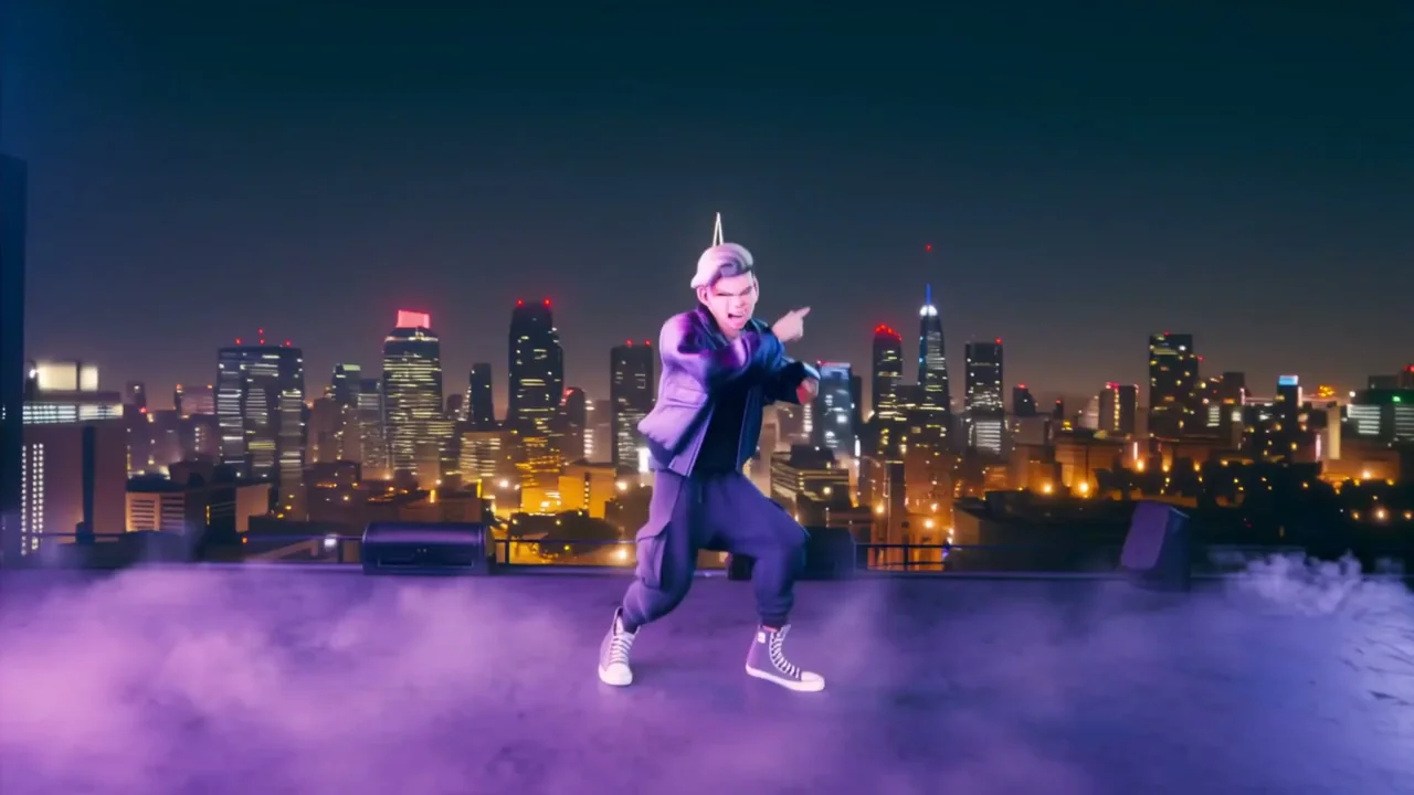 Korean Hip-Hop Stage Under the Neon Night Sky