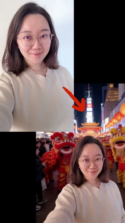 纽约时代广场的春节自拍奇遇