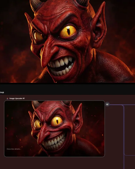 Close-up of subtle facial expressions and silhouette storyboard of a demon from hell