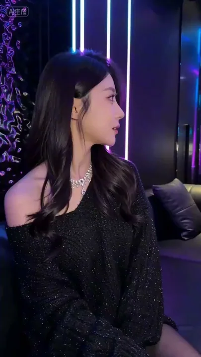 Dim KTV's neon lights and beautiful woman