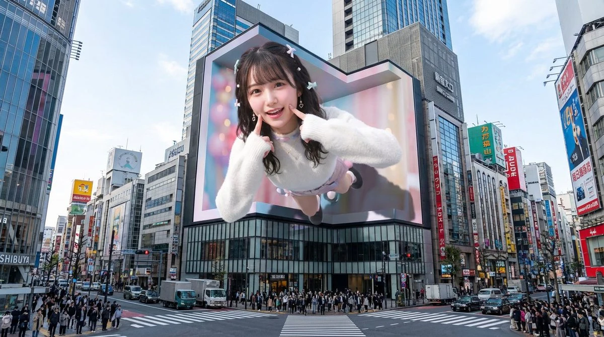 Éblouissante projection 3D en plein air sur les rues animées de Shinjuku
