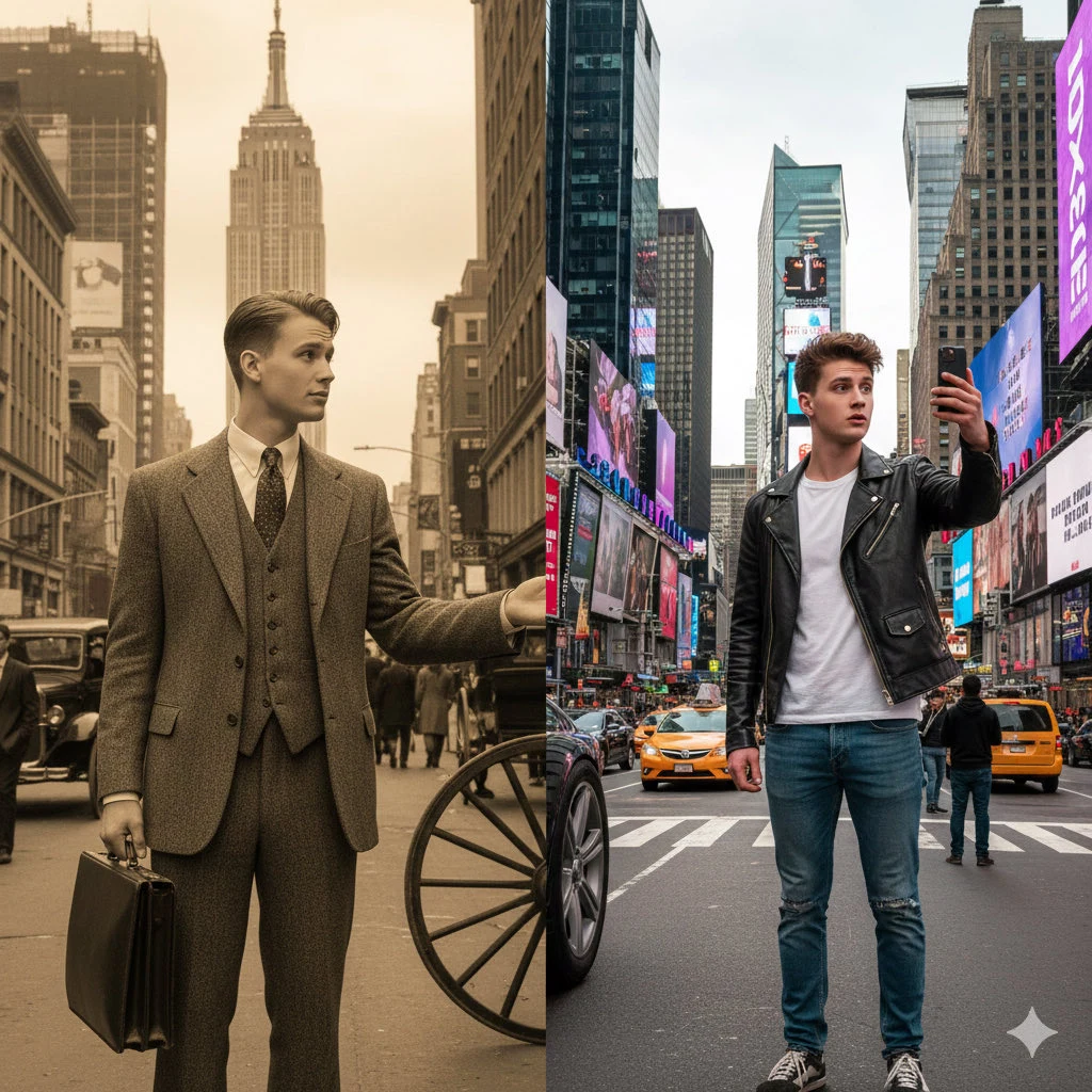 百年にわたるニューヨークの街並みが時空を超えて再会