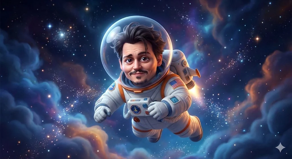 Avatar d'astronaute célèbre au style Pixar dans un nuage de rêve