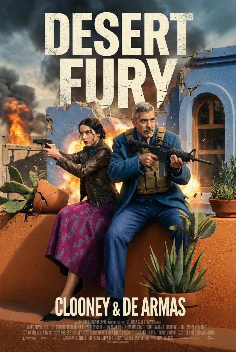 Affiche de film d'action hollywoodien à grand suspense