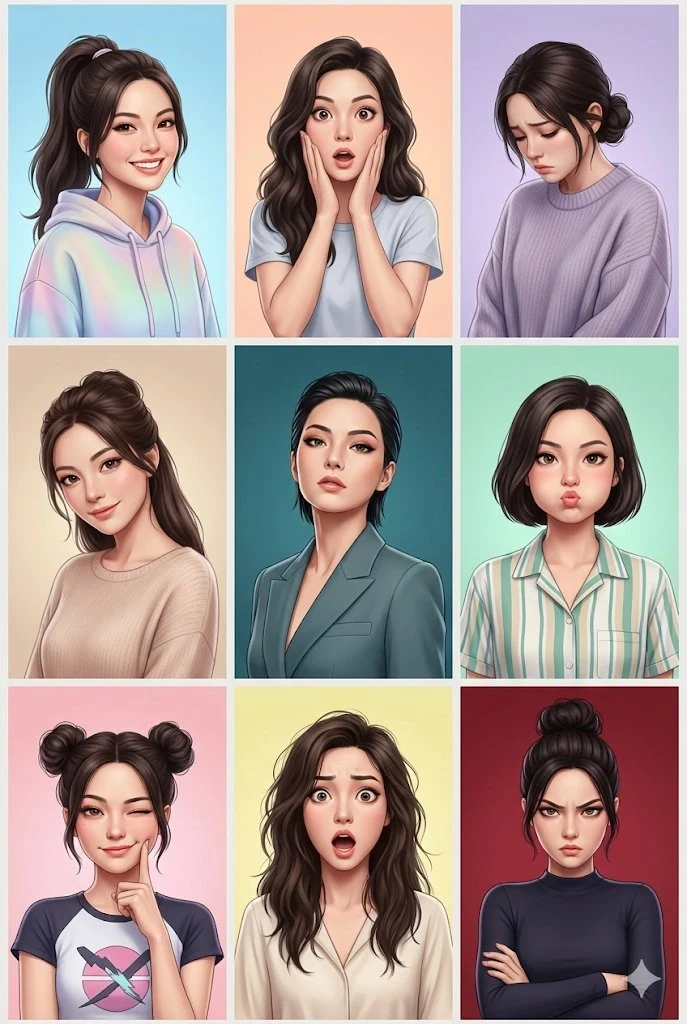 Haute gamme 3D texture 9 carrés de photo d'humeur changeante