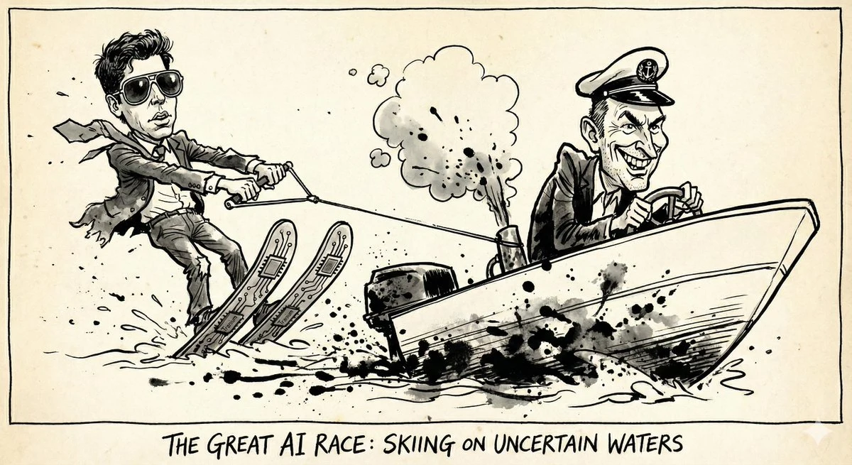 科技圈名场面奥特曼滑水杰西驾船