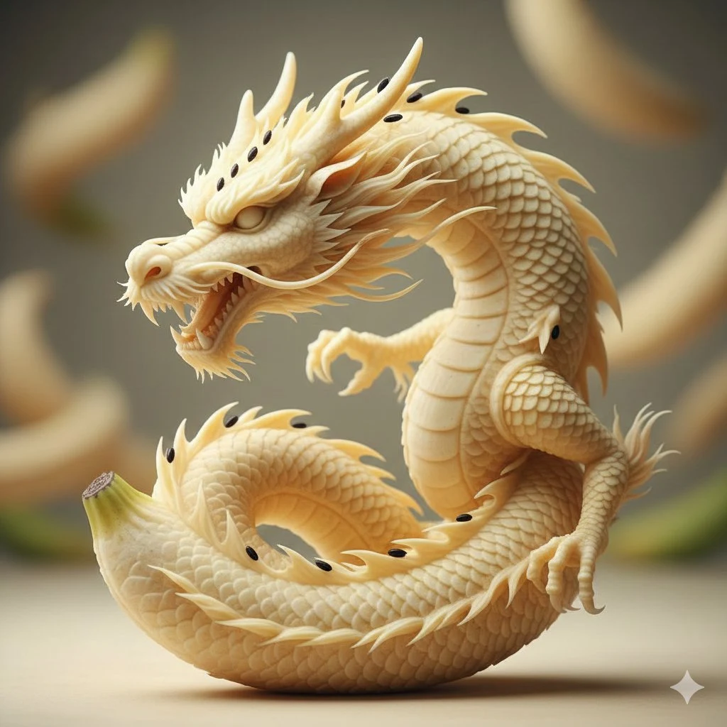 Incroyable sculpture réaliste d'une banane entière