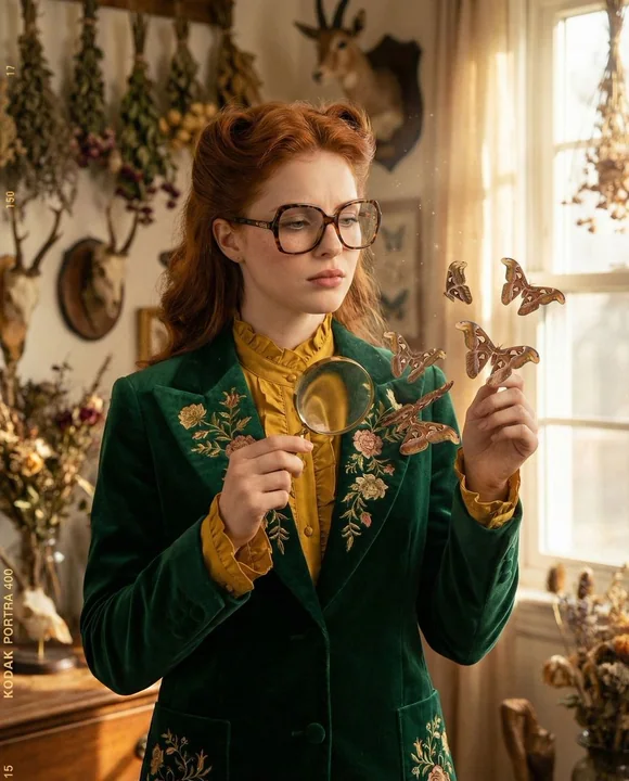 Depressed genius witnesses the magical moment when embroidery turns into moths.