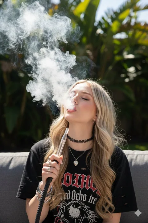 Moments de paresse sous le soleil : cheveux en platine et brume enveloppante