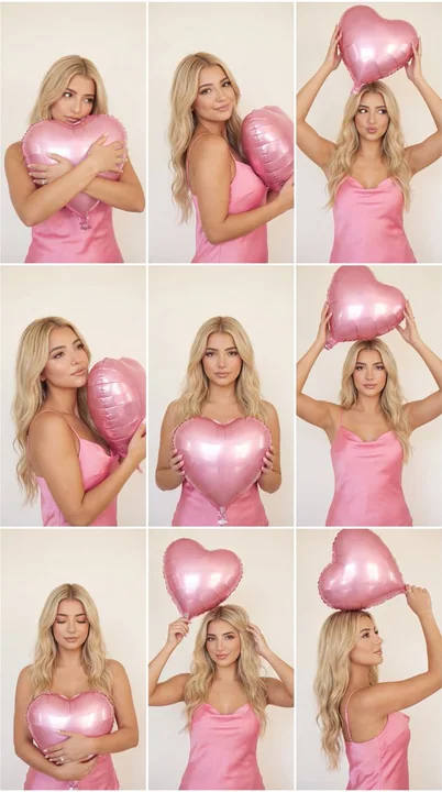 Dreamy pink balloon 9-grid magazine spread