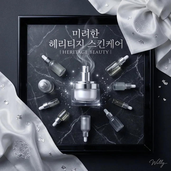 暗调奢华大理石质感韩系护肤广告