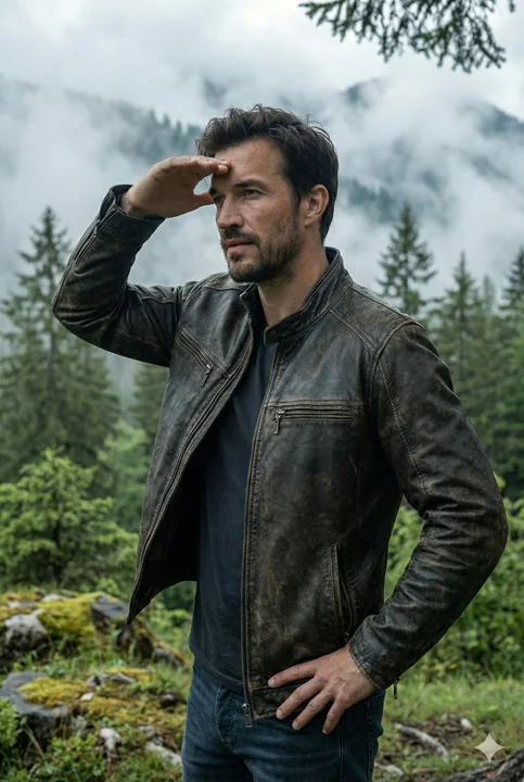 Фотошоп скинханта в джинсах на фоне туманной пустоши