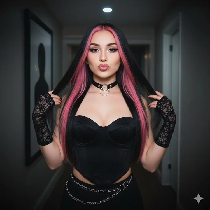 Photos flashées en rose pâle avec des reflets vintage millénaires